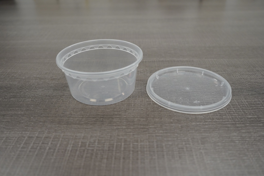 WISDOM 8oz Translucent Microwavable Plastic Deli Container with Lid –240/Case
